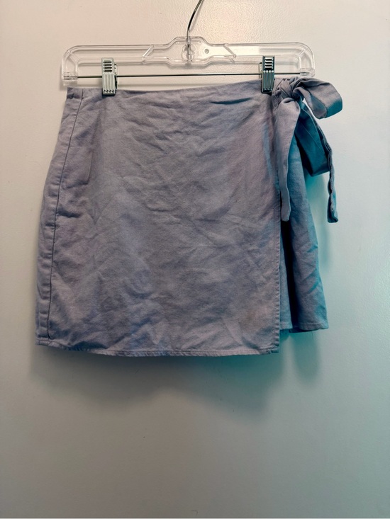 Forever 21 Dresses & Skirts - Forever 21 Pastel Lavender Faux Wrap Linen Mini Skirt with Side Tie